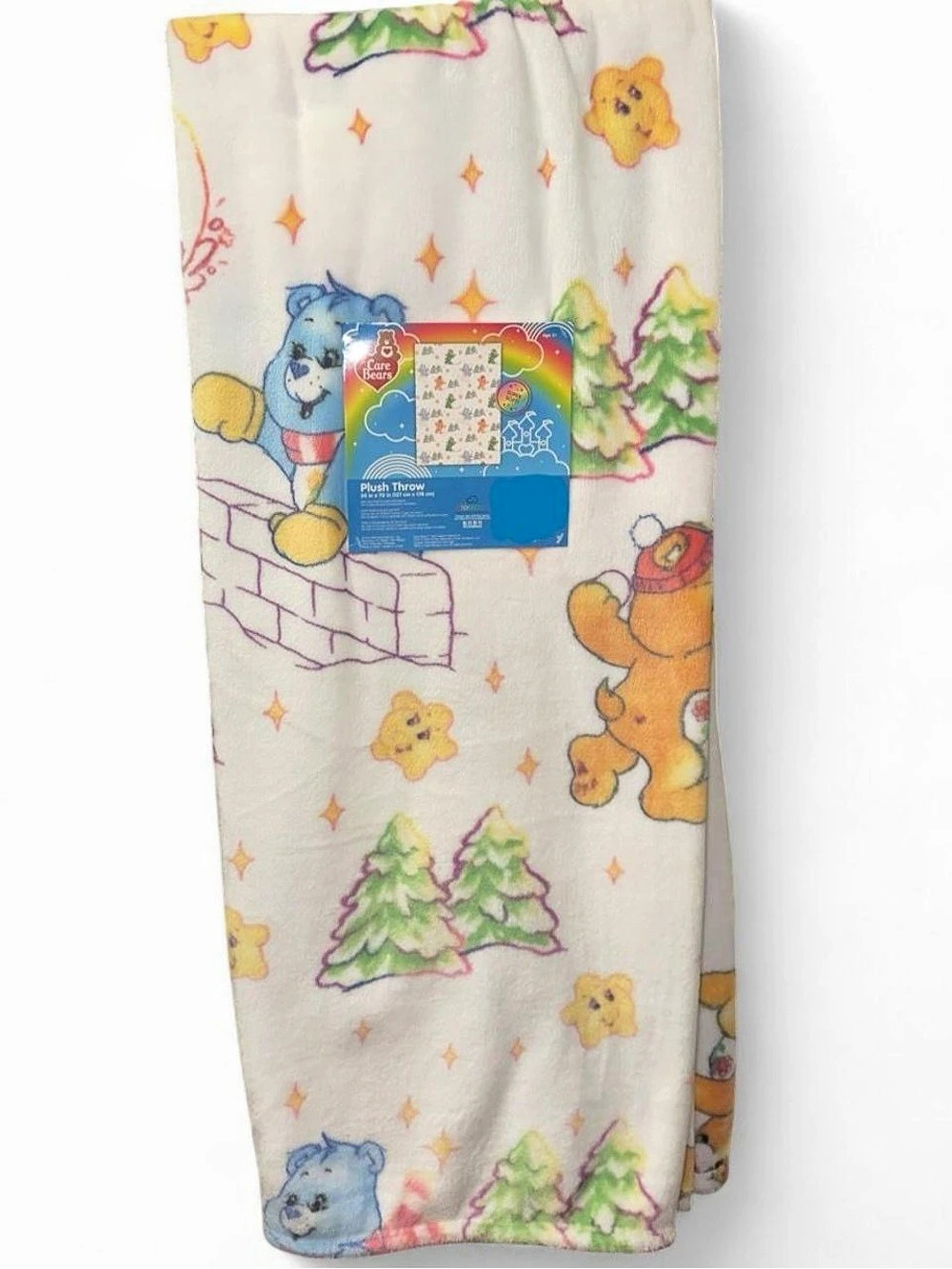 Care Bears Christmas Winter Themed Plush Throw Blanket